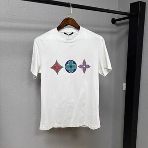 Authentic Louis Vuitton White Tee with Colorful Graphic